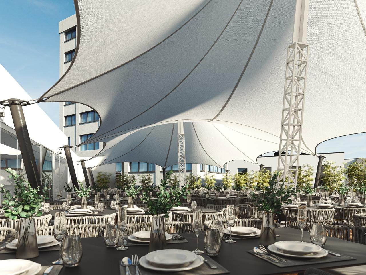 Terraza exterior — Proyecto Comunitario