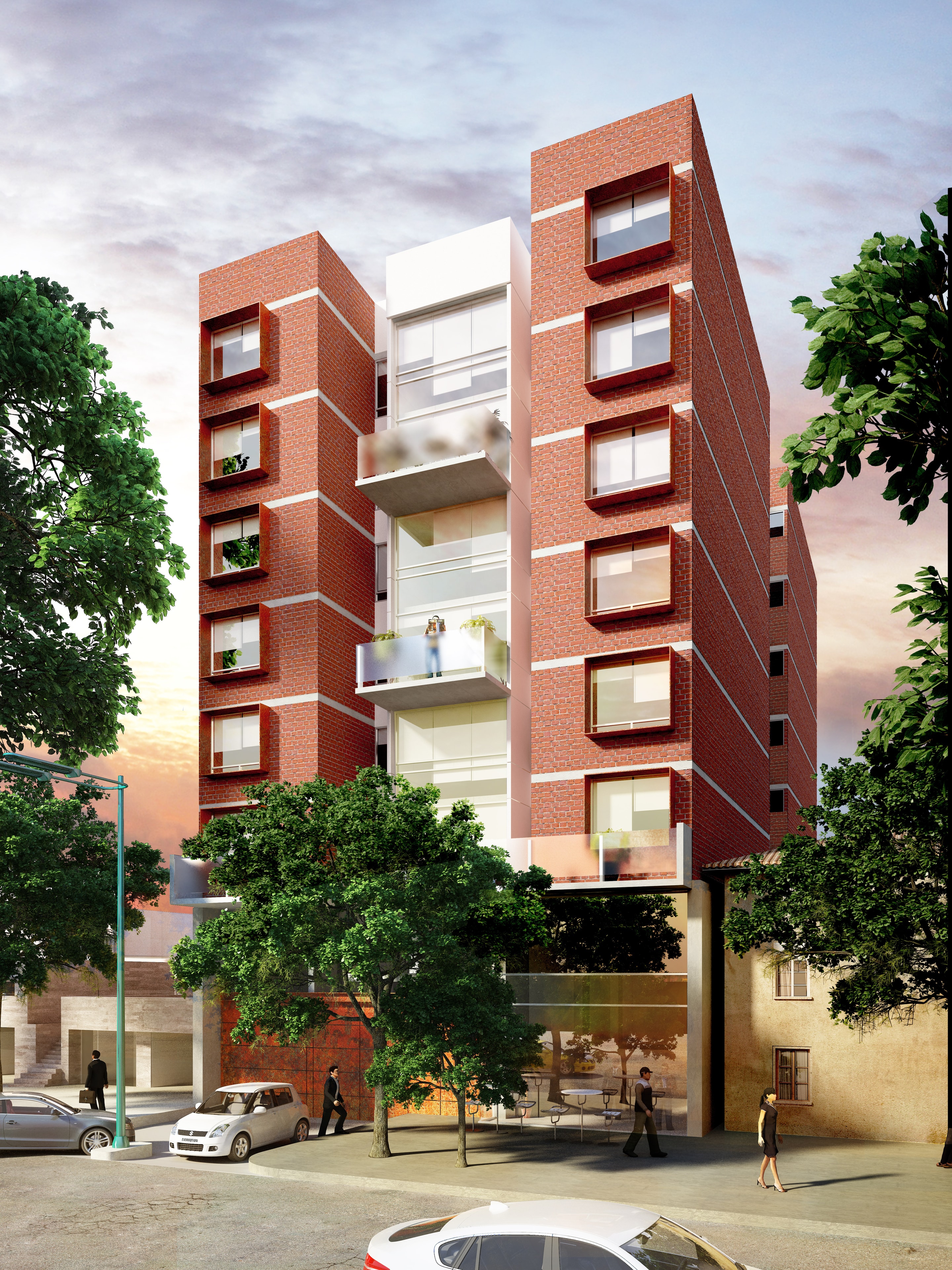 Render fachada — Residencial MN Eje Central